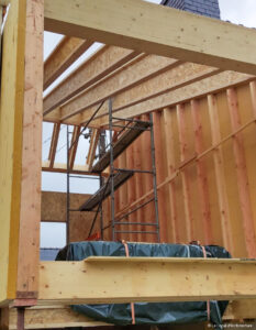 extension surélévation de maisons en structure bois avec poutres en I