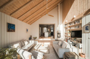 Extension maison avec toiture en poutre en I